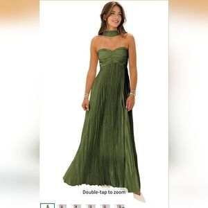 Chiffon Bridesmaid Dress with Scarf Strapless for Women Formal Evening Dresses